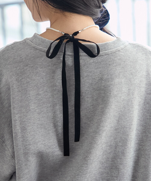 FREAK'S STORE(フリークスストア)の「パールリボンネックレス(ネックレス・レディース・ブラック・ONE SIZE)」の5枚目の写真