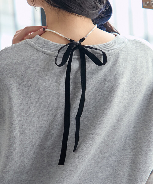 FREAK'S STORE(フリークスストア)の「パールリボンネックレス(ネックレス・レディース・ブラック・ONE SIZE)」の6枚目の写真