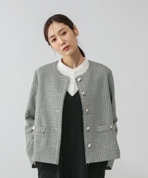 GLOBAL WORK | ツイードノーカラージャケット/591838(テーラードジャケット)