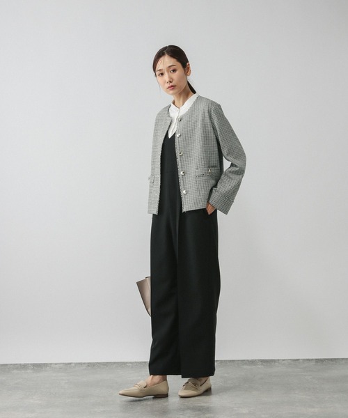 GLOBAL WORK(グローバルワーク)の「ツイードノーカラージャケット/591838(テーラードジャケット・レディース・ホワイト系8/ネイビー・MEDIUM/LARGE)」の17枚目の写真