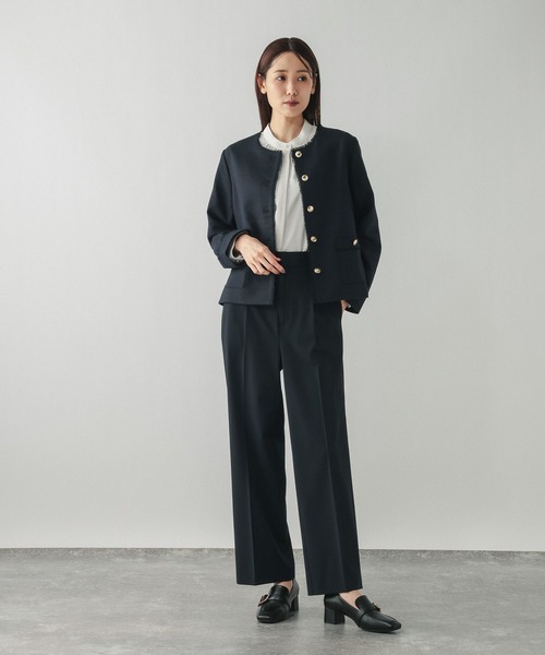 GLOBAL WORK(グローバルワーク)の「ツイードノーカラージャケット/591838(テーラードジャケット・レディース・ホワイト系8/ネイビー・MEDIUM/LARGE)」の21枚目の写真