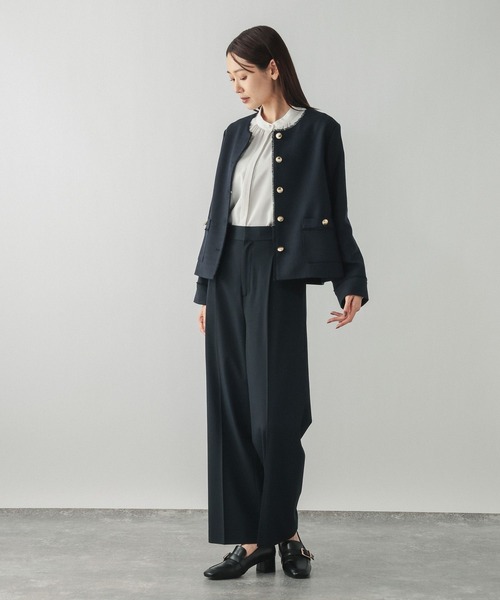 GLOBAL WORK(グローバルワーク)の「ツイードノーカラージャケット/591838(テーラードジャケット・レディース・ホワイト系8/ネイビー・MEDIUM/LARGE)」の22枚目の写真