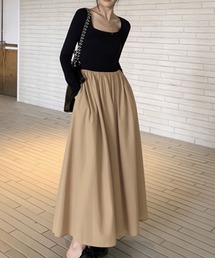 by LEGNA（バイレグナ）の「スクエアネックドッキングロングワンピース（ワンピース）」