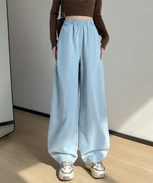 ONEP STAR（ワンピスター）の「ウエストゴムワイドデニムパンツ（デニムパンツ）」