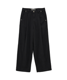 UNKNOWN PLANET（アンノウンプラネット）の「One-tuck wide-leg fleece cotton pants in black（その他パンツ）」