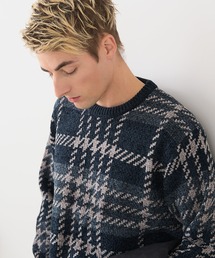 Blue Standard （ブルースタンダード）の「【BLUE STANDARD/ブルースタンダード】モールチェックニット セーター 冬服 防寒 暖服（ニット/セーター）」