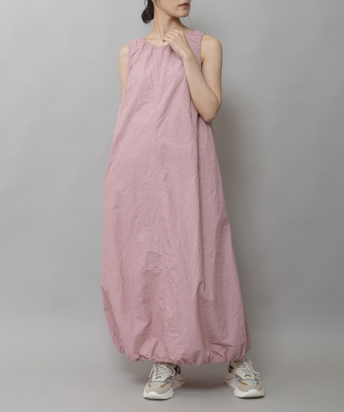 Munich（ミューニック）の「コットンリネンドローストリングワンピース（ワンピース・レディース・ダークグレー/ベージュ/カーキ/ピンク・FREE）」の5枚目の写真