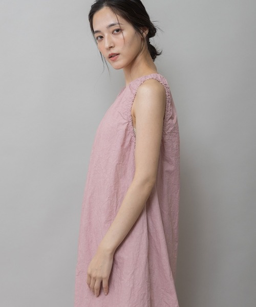 Munich（ミューニック）の「コットンリネンドローストリングワンピース（ワンピース・レディース・ダークグレー/ベージュ/カーキ/ピンク・FREE）」の9枚目の写真