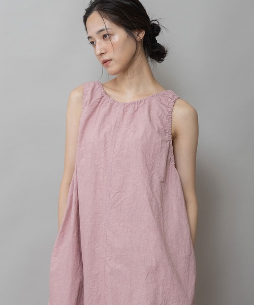 Munich（ミューニック）の「コットンリネンドローストリングワンピース（ワンピース・レディース・ダークグレー/ベージュ/カーキ/ピンク・FREE）」の10枚目の写真