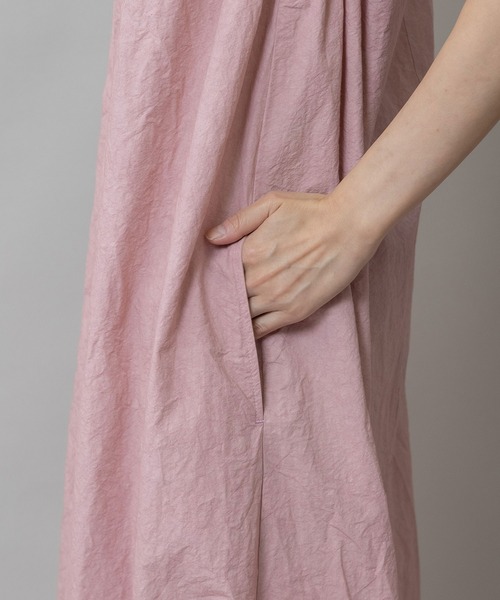 Munich（ミューニック）の「コットンリネンドローストリングワンピース（ワンピース・レディース・ダークグレー/ベージュ/カーキ/ピンク・FREE）」の14枚目の写真
