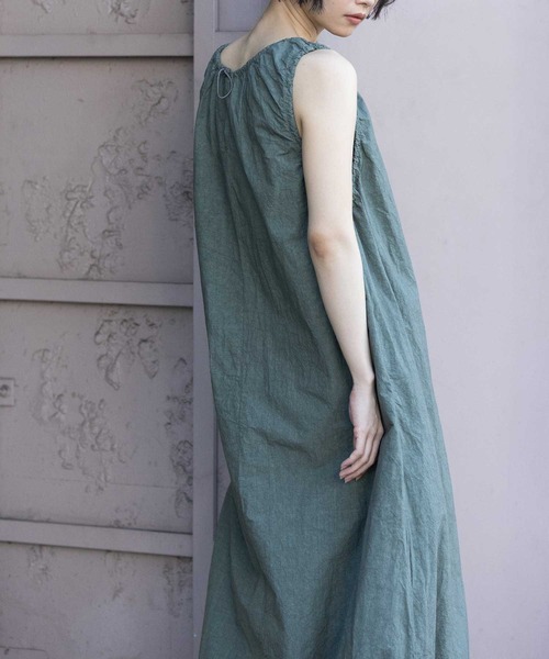 Munich（ミューニック）の「コットンリネンドローストリングワンピース（ワンピース・レディース・ダークグレー/ベージュ/カーキ/ピンク・FREE）」の20枚目の写真