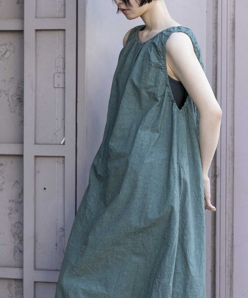 Munich（ミューニック）の「コットンリネンドローストリングワンピース（ワンピース・レディース・ダークグレー/ベージュ/カーキ/ピンク・FREE）」の21枚目の写真