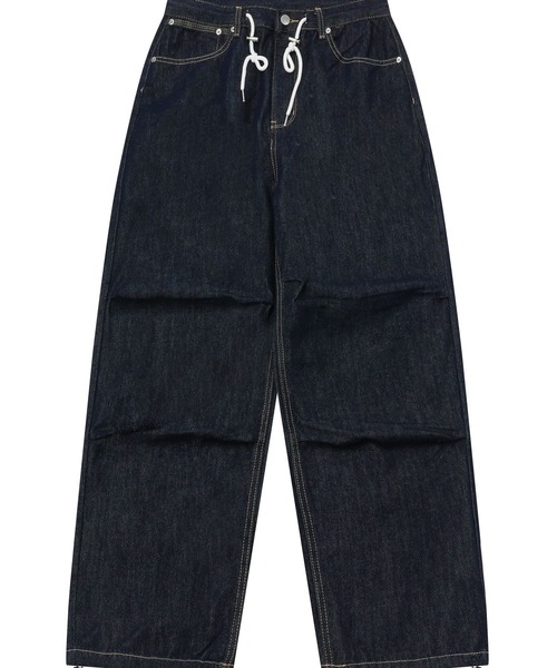 MUCENT（ムセント）の「【UNISEX】MUCENT／バックロゴデニムパンツ（デニムパンツ・レディース・ブラック/ダークブルー・FREE）」の12枚目の写真