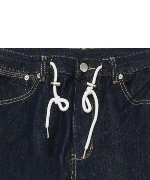 MUCENT（ムセント）の「【UNISEX】MUCENT／バックロゴデニムパンツ（デニムパンツ・レディース・ブラック/ダークブルー・FREE）」の14枚目の写真