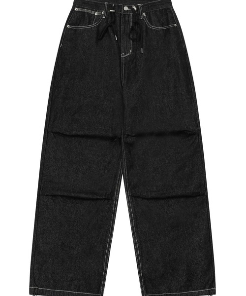 MUCENT（ムセント）の「【UNISEX】MUCENT／バックロゴデニムパンツ（デニムパンツ・レディース・ブラック/ダークブルー・FREE）」の6枚目の写真