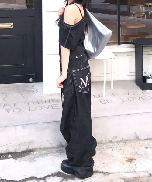 MUCENT（ムセント）の「【UNISEX】MUCENT／バックロゴデニムパンツ（デニムパンツ・レディース・ブラック/ダークブルー・FREE）」の20枚目の写真