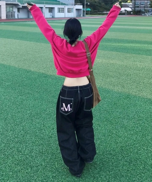 MUCENT（ムセント）の「【UNISEX】MUCENT／バックロゴデニムパンツ（デニムパンツ・レディース・ブラック/ダークブルー・FREE）」の21枚目の写真