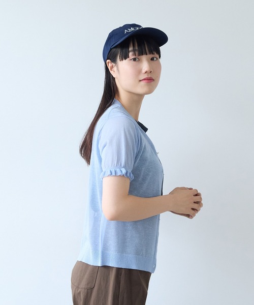 bulle de savon(ビュルデサボン)の「sheer ニットカーディガン(ニット/セーター・レディース・サックスブルー/オレンジ/カーキ・FREE)」の14枚目の写真
