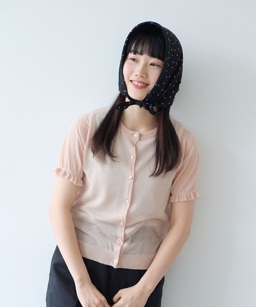bulle de savon(ビュルデサボン)の「sheer ニットカーディガン(ニット/セーター・レディース・サックスブルー/オレンジ/カーキ・FREE)」の20枚目の写真