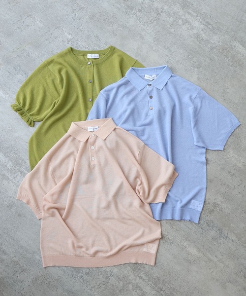 bulle de savon（ビュルデサボン）の「sheer ニットカーディガン（ニット/セーター・レディース・サックスブルー/オレンジ・FREE）」の5枚目の写真