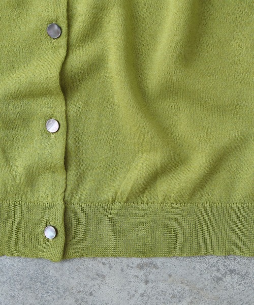 bulle de savon（ビュルデサボン）の「sheer ニットカーディガン（ニット/セーター・レディース・サックスブルー/オレンジ・FREE）」の3枚目の写真