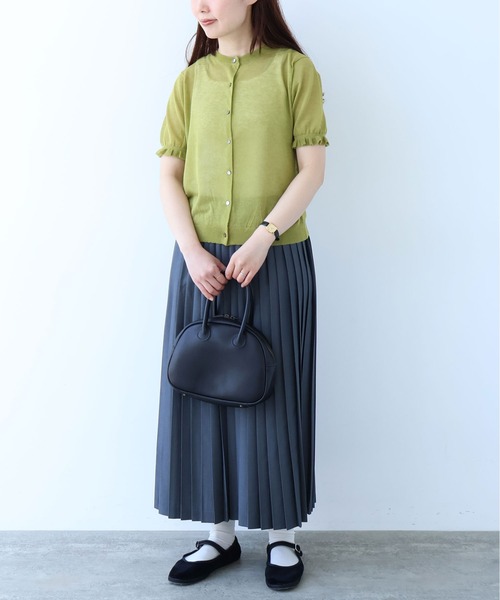 bulle de savon(ビュルデサボン)の「sheer ニットカーディガン(ニット/セーター・レディース・サックスブルー/オレンジ/カーキ・FREE)」の12枚目の写真