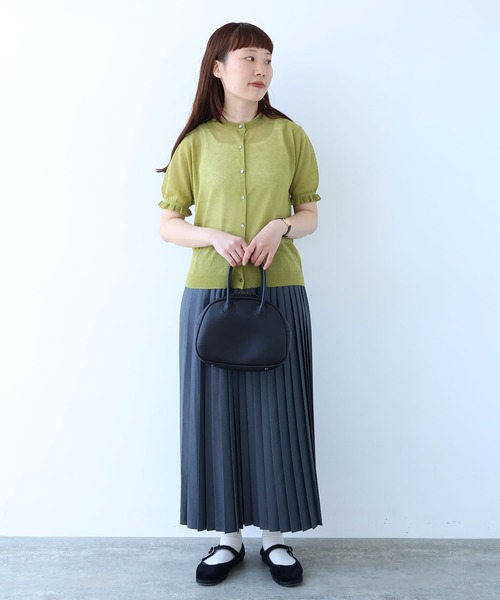bulle de savon(ビュルデサボン)の「sheer ニットカーディガン(ニット/セーター・レディース・サックスブルー/オレンジ/カーキ・FREE)」の8枚目の写真