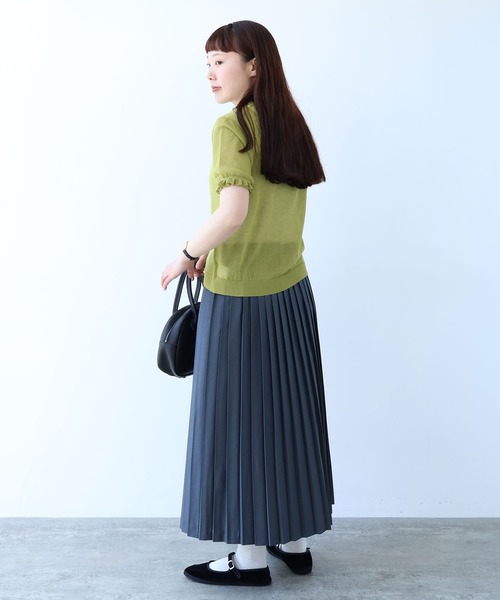 bulle de savon(ビュルデサボン)の「sheer ニットカーディガン(ニット/セーター・レディース・サックスブルー/オレンジ/カーキ・FREE)」の11枚目の写真