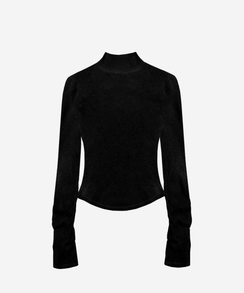 BLR(ビーエルアール)の「Bleached Layered Chest Shirring Knit T-shirts(Tシャツ/カットソー・レディース・ブラック・SMALL/MEDIUM)」の3枚目の写真