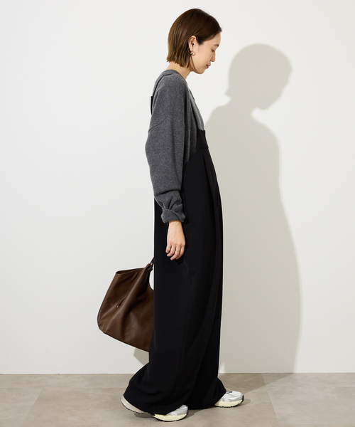 SLOBE IENA(スローブイエナ)の「ダブルクロスサロペット(サロペット/オーバーオール・レディース・アイボリー/ブラック・38/36)」の4枚目の写真