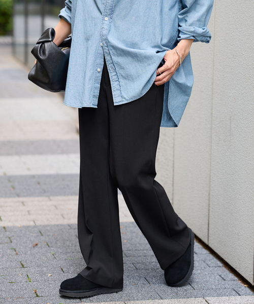 FRAMeWORK（フレームワーク）の「≪WEB限定 / 追加≫セミフレアパンツ 2（スラックス・レディース・ブラウン系その他/ブラック/ブラック×ブラック・40/38/36/34）」の4枚目の写真