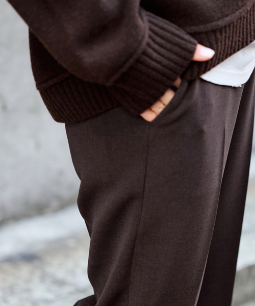 FRAMeWORK（フレームワーク）の「≪WEB限定 / 追加≫セミフレアパンツ 2（スラックス・レディース・ブラウン系その他/ブラック/ブラック×ブラック・40/38/36/34）」の7枚目の写真