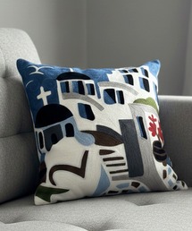 yield（イールド）の「【yield select】アートパネル刺繍 ハンドステッチ風 45×45cm デザインクッションカバー YW4CC（クッション/クッションカバー）」