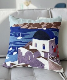 yield（イールド）の「【yield select】アートパネル刺繍 ハンドステッチ風 45×45cm デザインクッションカバー YW4CC（クッション/クッションカバー）」