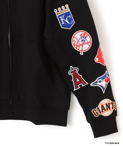 セール】atmos x MLB All Teams Patch Zip-up Hooded Sweatshirt