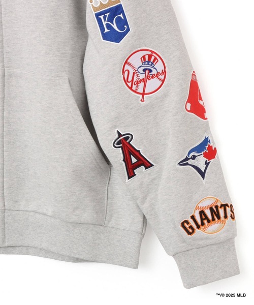 セール】atmos x MLB All Teams Patch Zip-up Hooded Sweatshirt