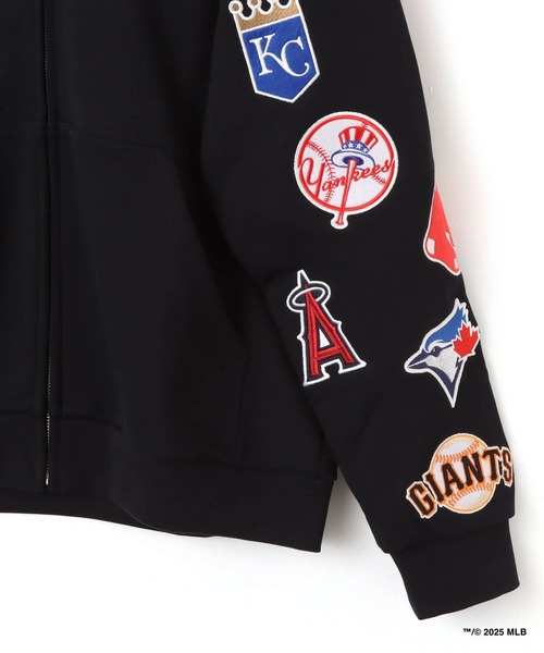 セール】atmos x MLB All Teams Patch Zip-up Hooded Sweatshirt