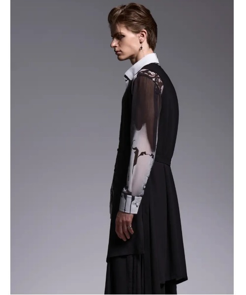 kiryuyrik(キリュウキリュウ)の「Kiryuyrik/キリュウキリュウ/Crape Long Flare Vest / クレープ ロングフレアベスト(ベスト・メンズ・ブラック・LARGE/MEDIUM/SMALL)」の7枚目の写真