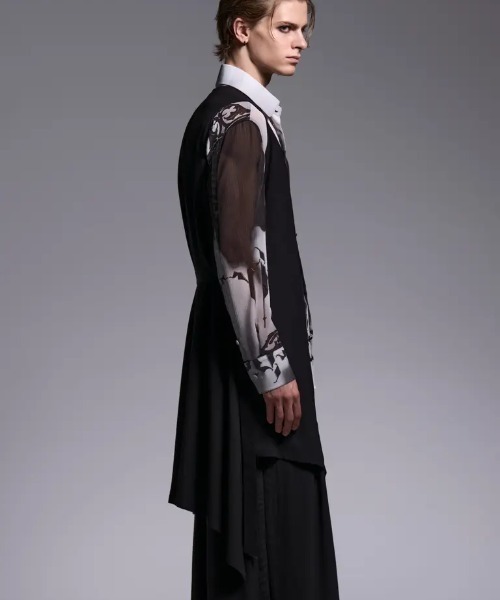 kiryuyrik(キリュウキリュウ)の「Kiryuyrik/キリュウキリュウ/Crape Long Flare Vest / クレープ ロングフレアベスト(ベスト・メンズ・ブラック・LARGE/MEDIUM/SMALL)」の9枚目の写真