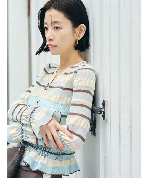 LAGUNAMOON（ラグナムーン）の「シアーボーダーカーデプルオーバー（ニット/セーター・レディース・アイボリー/ブラック/ライトブルー・FREE）」の14枚目の写真