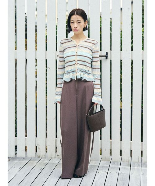 LAGUNAMOON（ラグナムーン）の「シアーボーダーカーデプルオーバー（ニット/セーター・レディース・アイボリー/ブラック/ライトブルー・FREE）」の18枚目の写真