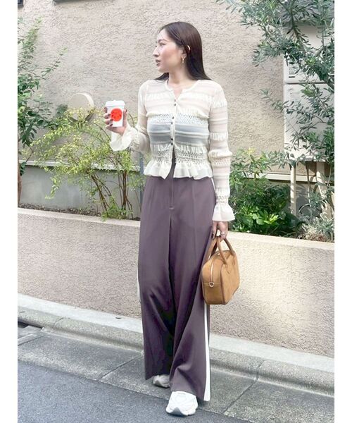 LAGUNAMOON(ラグナムーン)の「シアーボーダーカーデプルオーバー(ニット/セーター・レディース・アイボリー/ブラック/ライトブルー・FREE)」の11枚目の写真