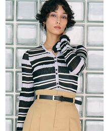 LAGUNAMOON（ラグナムーン）の「シアーボーダーカーデプルオーバー（ニット/セーター）」