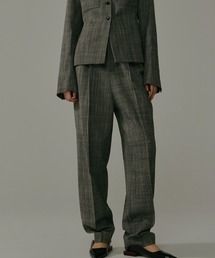 MOTTLED WOOL TWO TUCK PANTS