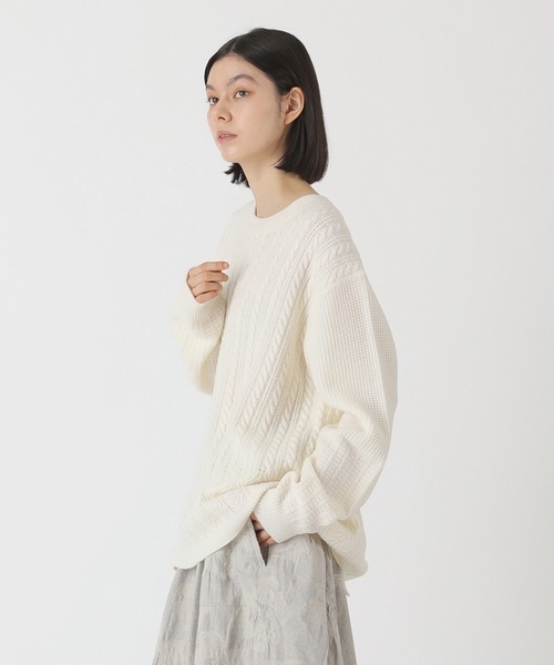 Plantation(プランテーション)の「フレンチメリノ / ニット / (O)(ニット/セーター・レディース・ブラック/オフホワイト/ブルー・M size/X-LARGE)」の4枚目の写真