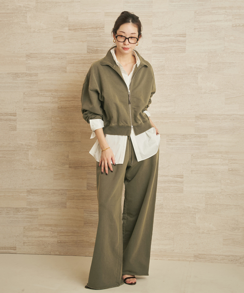 plage（プラージュ）の「JOHNBULL / ジョンブル 別注 ZIP スウェット（スウェット・レディース・カーキ/アイボリー・FREE）」の8枚目の写真