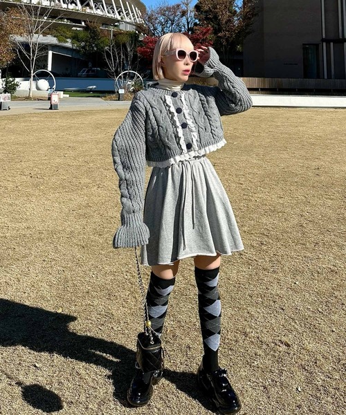 Alley Tokyo（アリートーキョー）の「ダメージスウェパンとフレアスカートのセット（スウェットパンツ・レディース・オフホワイト/グレー・FREE）」の9枚目の写真