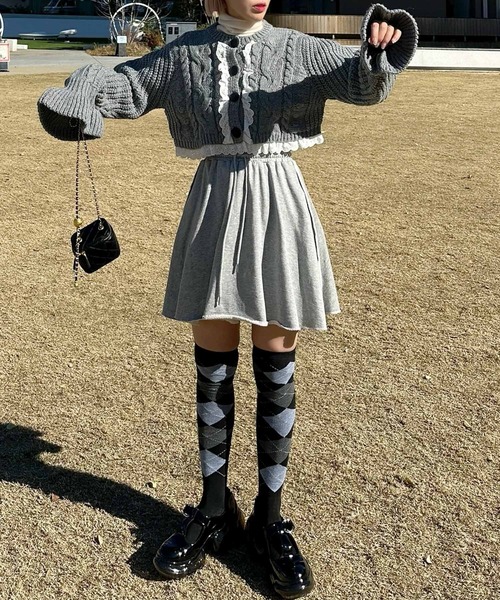 Alley Tokyo（アリートーキョー）の「ダメージスウェパンとフレアスカートのセット（スウェットパンツ・レディース・オフホワイト/グレー・FREE）」の10枚目の写真
