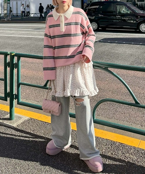 Alley Tokyo（アリートーキョー）の「ダメージスウェパンとフレアスカートのセット（スウェットパンツ・レディース・オフホワイト/グレー・FREE）」の12枚目の写真