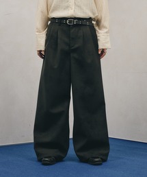 Adoon plain | Two-Tuck Wide Artificial Grain Pants / 2タックワイド合皮パンツ(その他パンツ)